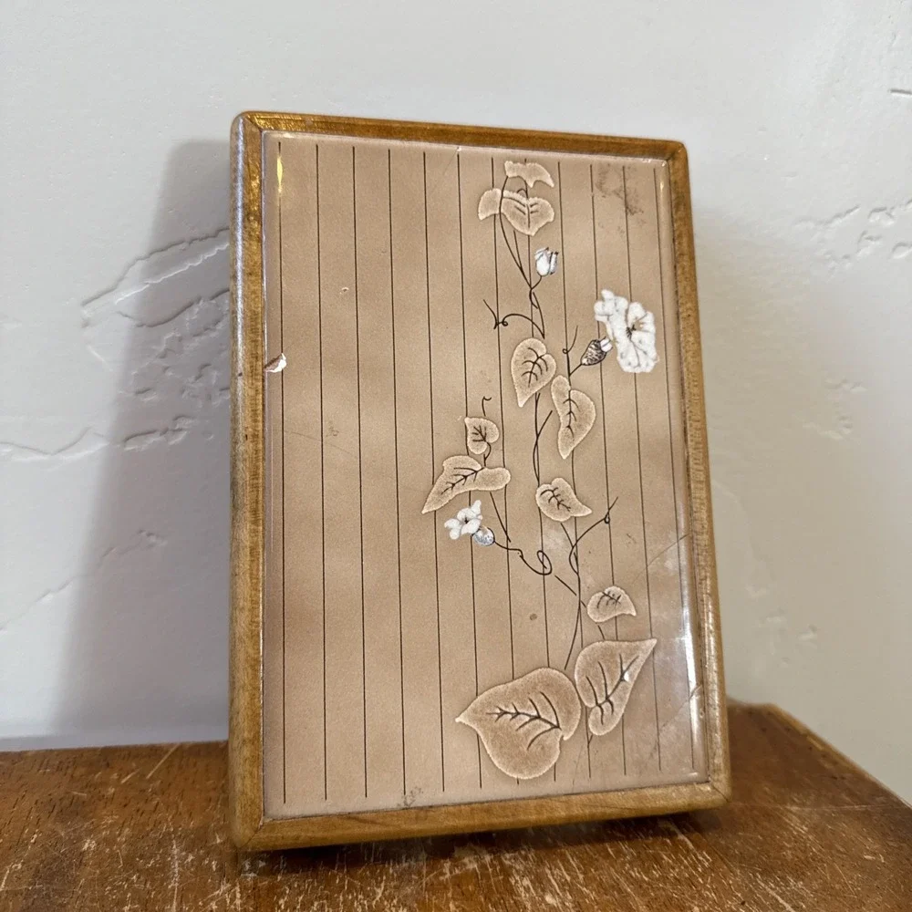 Vintage Vitroceramica Big Bear Lake CA Ceramic Tile‎ Wood Frame Footed Trivet